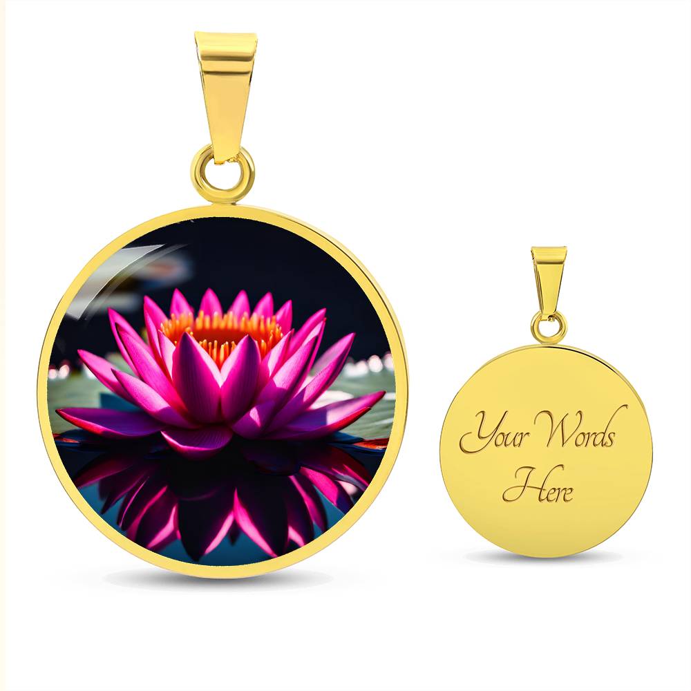 July Birth Month Flower Necklace Botanical Jewelry Necklace Water Lily Gold Flower Pendant Jewelry Plant Lover Gift Unique Gift For Her