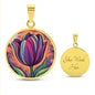 Tulip Necklace July Birth Month Flower Jewelry Plant Lover Gift Engraved Gold Floral Pendant Valentines Mothers Day Tulips Nature Lover Gift