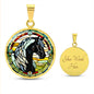 Black Stallion Pendant Necklace Horse Chinese Zodiac Animal Pendant Stained Glass Pony Art Jewelry Horse Lover Gift Dream Spirit Animal