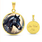 Black Stallion Pendant Necklace Horse Chinese Zodiac Animal Pendant 3D Dreamy Pony Art Jewelry Horse Lover Gift Dream Spirit Animal