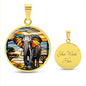 Elephant Faux Stained Glass Personalized Pendant Necklace Gift For Exotic Animal Lover Jewelry For Birthday Gift For Daughter Christmas Gift