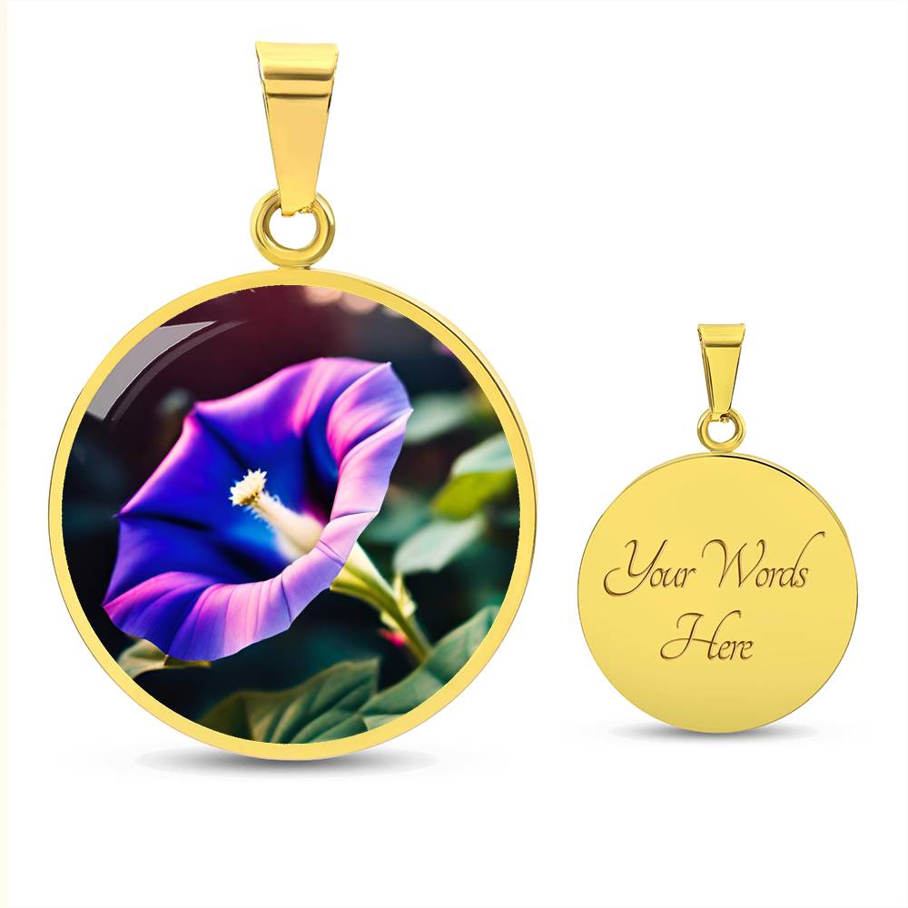 September Necklace Gift For Her Morning Glory Necklace Birth Month Flower Jewelry Plant Lover Gift Botanical Jewelry Gold Flower Pendant