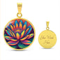 Water Lily Necklace July Birth Month Flower Jewelry Plant Lover Gift Engraved Gold Floral Pendant Valentines & Mothers Day Nature Lover Gift