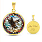 Bald Eagle Stained Glass Art Pendant Necklace Native American Jewelry Gift Zodiac Bird Charm Celtic Spirit Strength Gift for Her Mother Wife