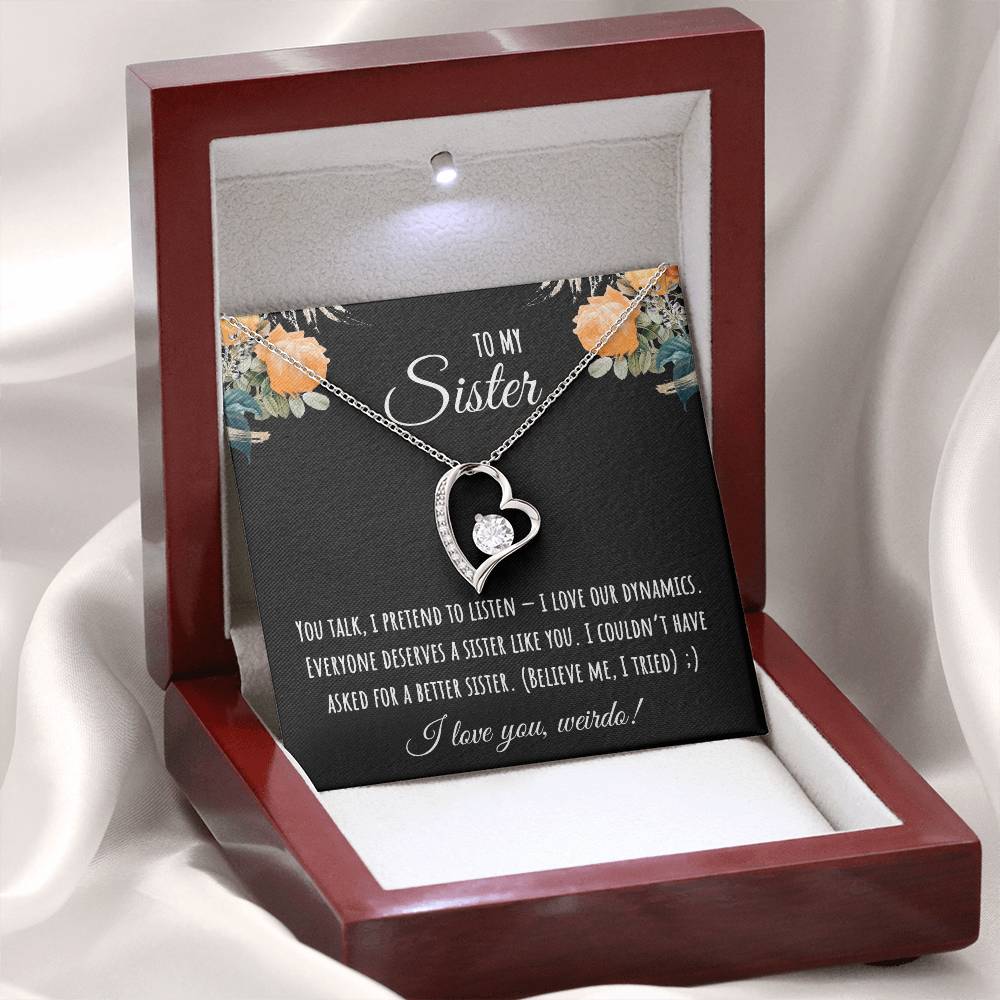 Valentine's Day Gift,To My Sister Necklace, Gift for Big Sister, Birthday Present for Little Sister, Little Sister Jewelry, Twin Sister Gift