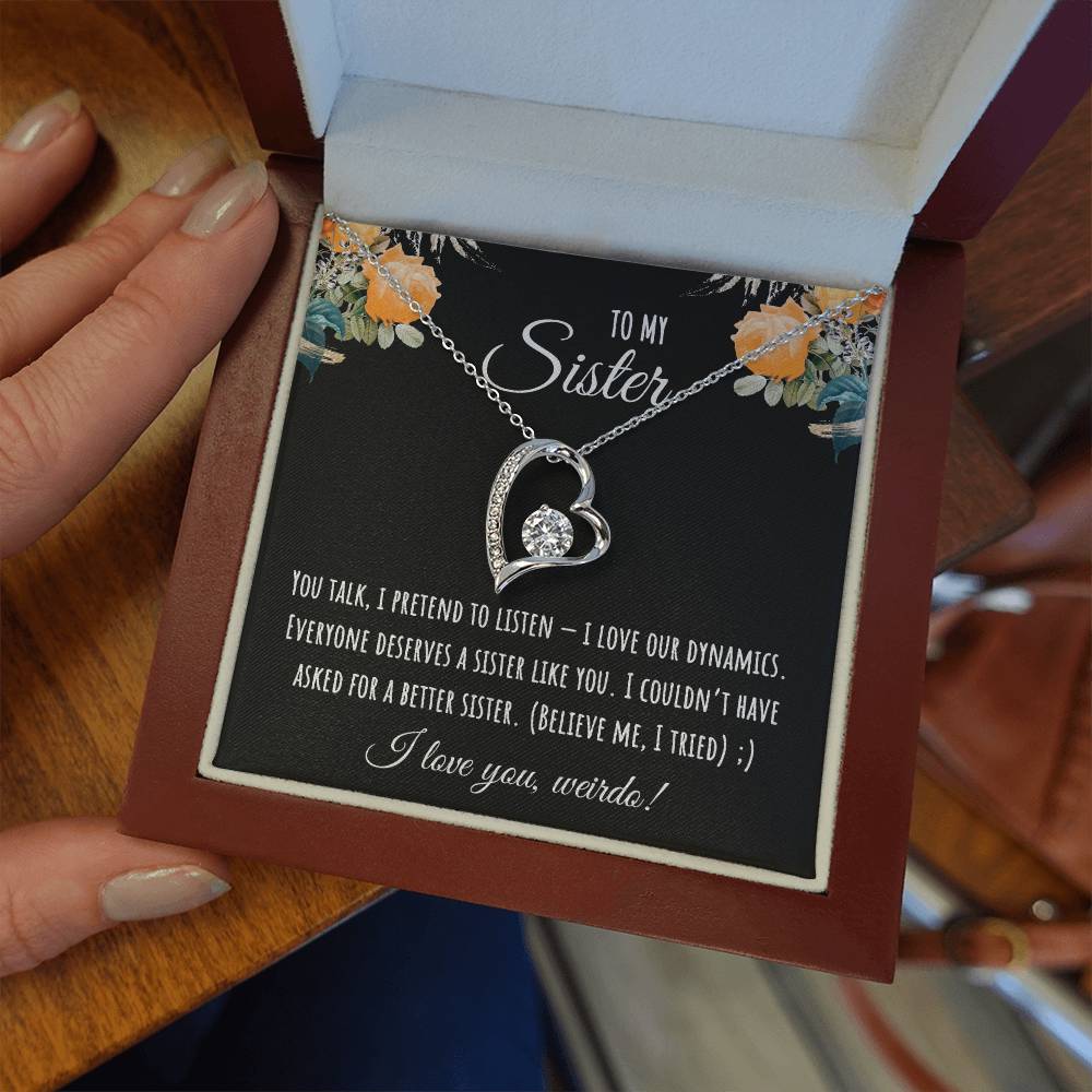 Valentine's Day Gift,To My Sister Necklace, Gift for Big Sister, Birthday Present for Little Sister, Little Sister Jewelry, Twin Sister Gift