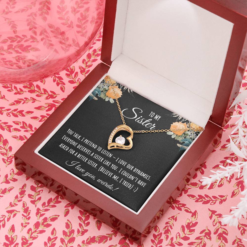 Valentine's Day Gift,To My Sister Necklace, Gift for Big Sister, Birthday Present for Little Sister, Little Sister Jewelry, Twin Sister Gift