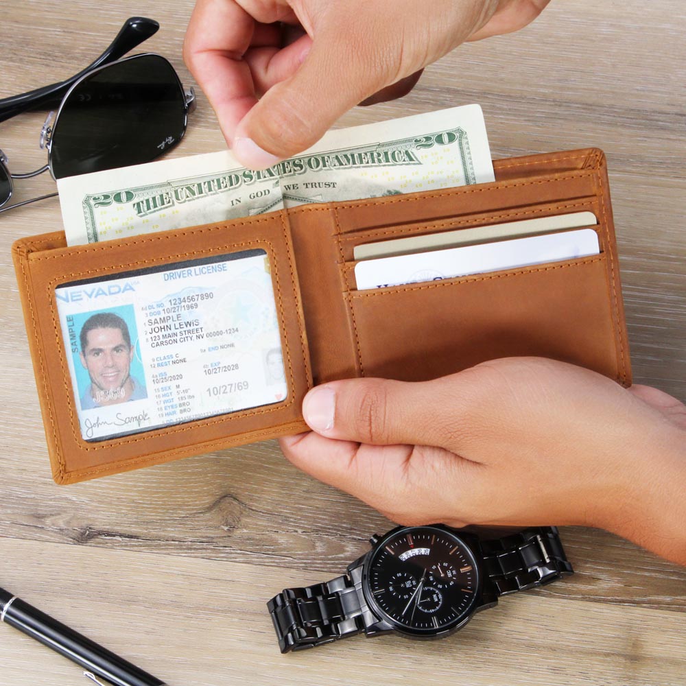 Wallet for Dad - Perfect Birthday, Valentine's Day, & Father's Day Gift from Son or Daughter, Dad Keepsake, Best Dad Ever, Gifts for Father