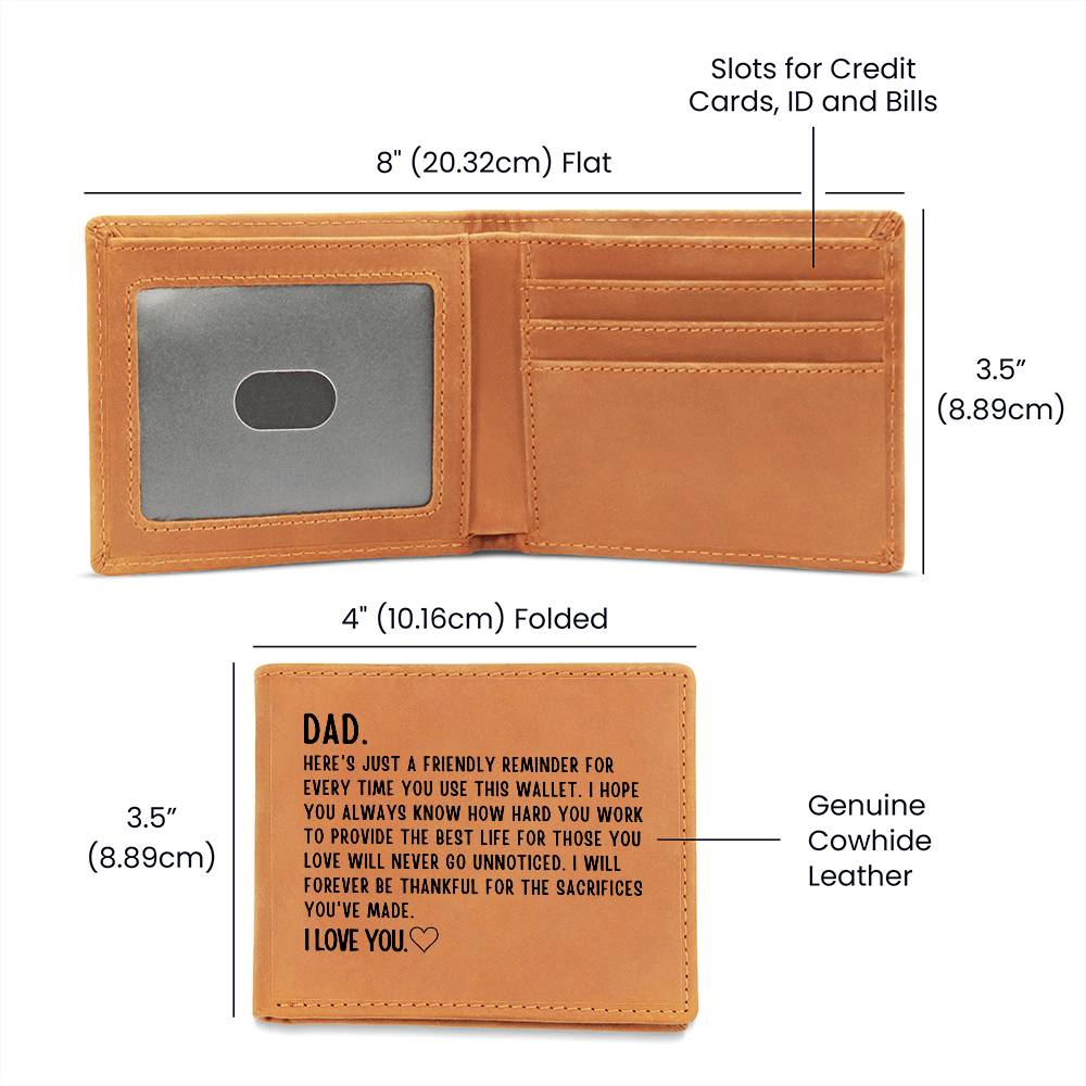 Wallet for Dad - Perfect Birthday, Valentine's Day, & Father's Day Gift from Son or Daughter, Dad Keepsake, Best Dad Ever, Gifts for Father