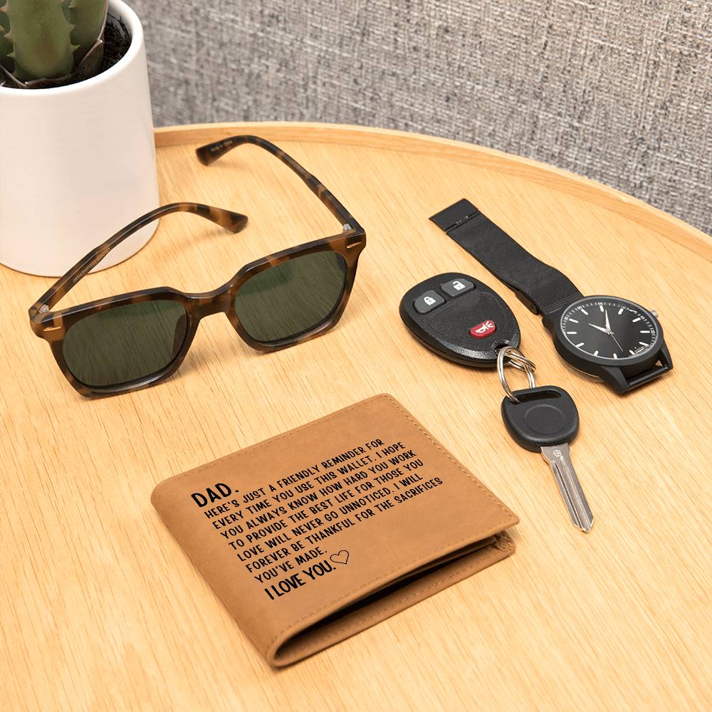 Wallet for Dad - Perfect Birthday, Valentine's Day, & Father's Day Gift from Son or Daughter, Dad Keepsake, Best Dad Ever, Gifts for Father