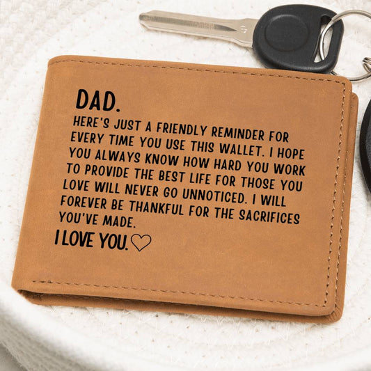 Wallet for Dad - Perfect Birthday, Valentine's Day, & Father's Day Gift from Son or Daughter, Dad Keepsake, Best Dad Ever, Gifts for Father