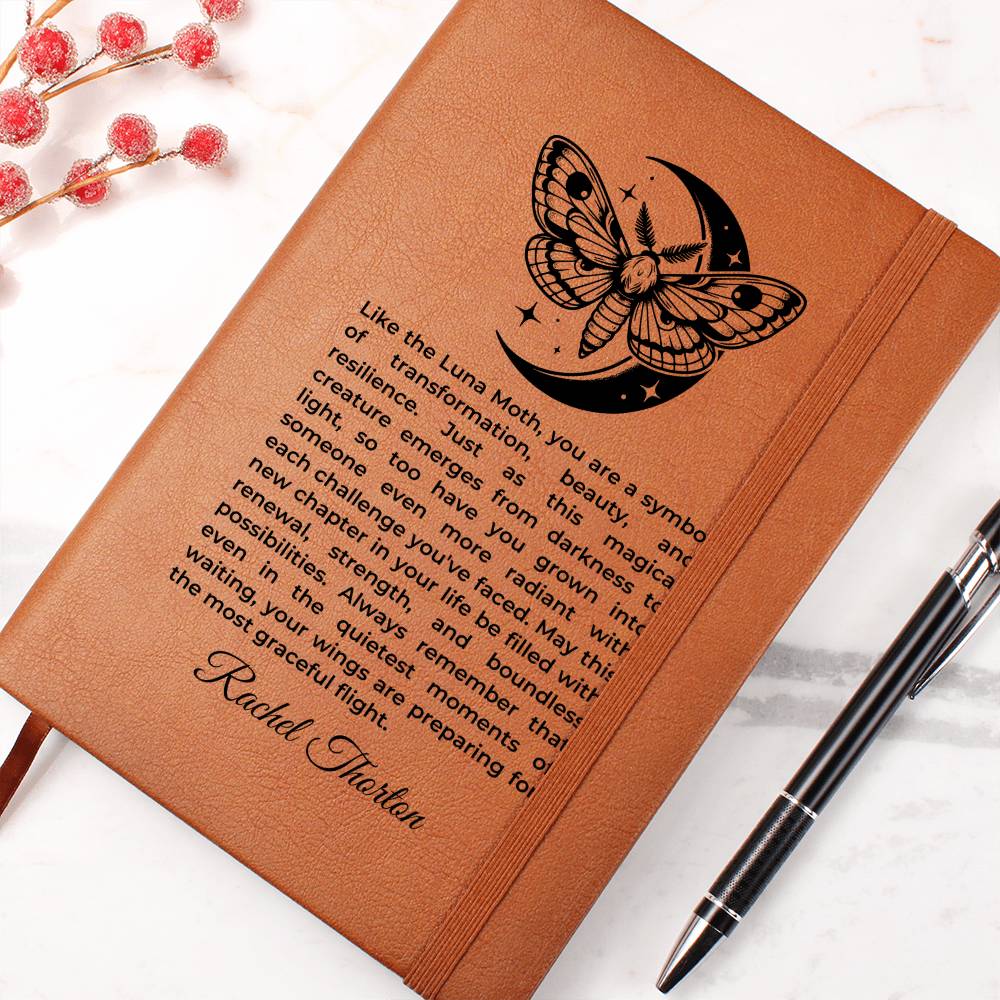 Luna Moth Leather Journal, Morpho Butterfly Diary Witchcraft Supplies Wiccan Decor book, Celestial Moon Lovers, Spell Book of Shadows