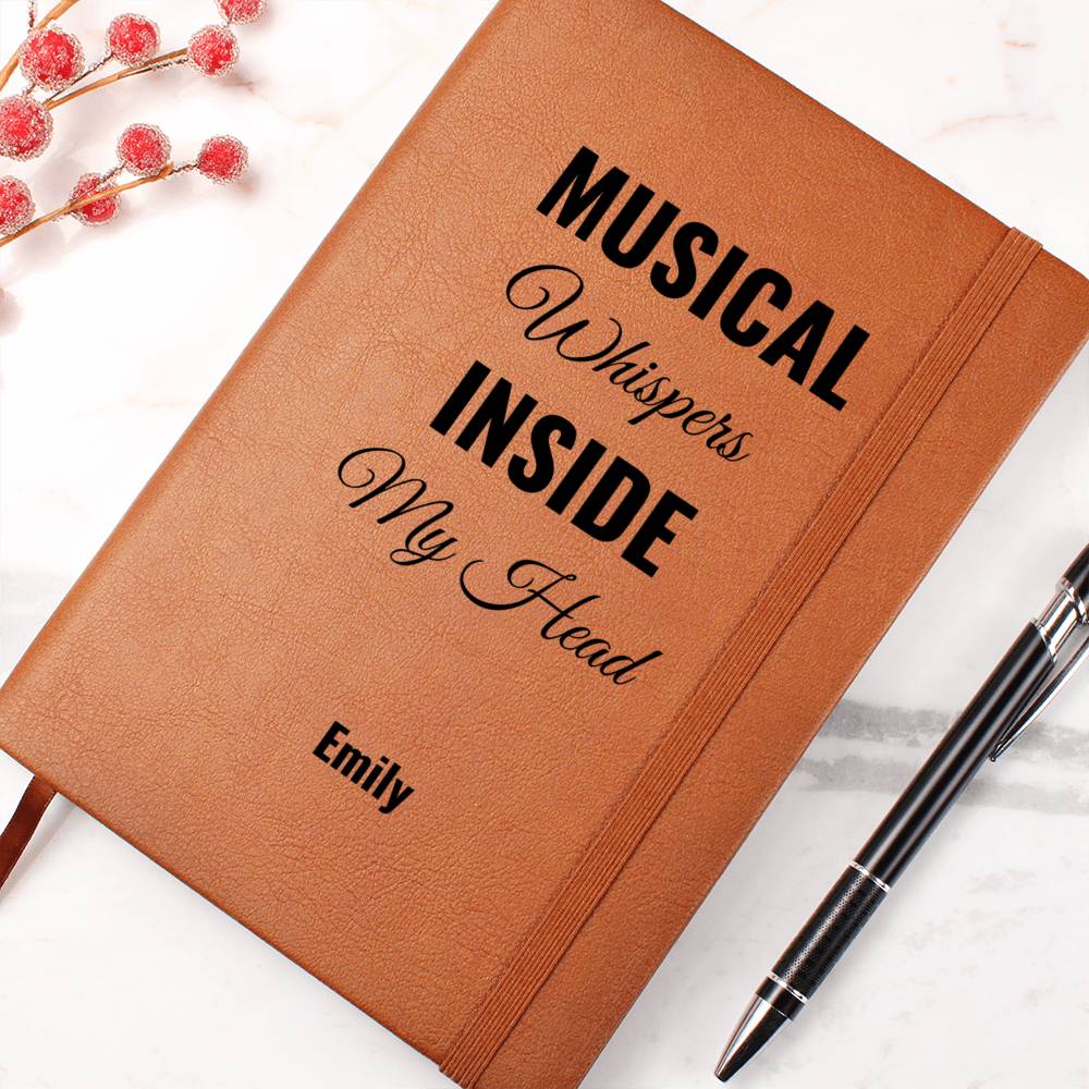 Musical Whispers Inside My Head Custom Name Journal, Song Lyrics Writer Gift, Personalized Song Writing Music Notebook, Musicians Lyric Gift