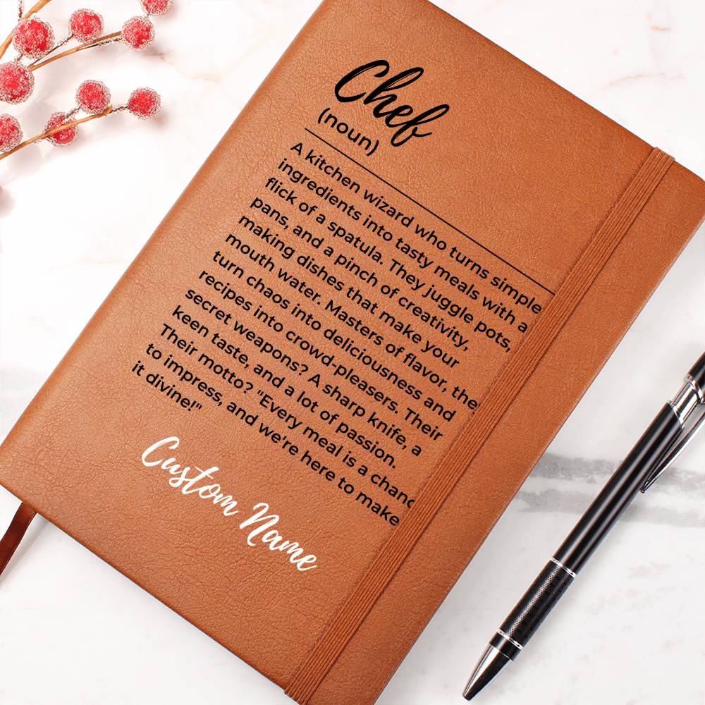 Custom name chef journal, Christmas Gift for Chefs, Kitchen wizard, Cooking Journal, Blank Recipe Book, Chef appreciation Culinary gift idea