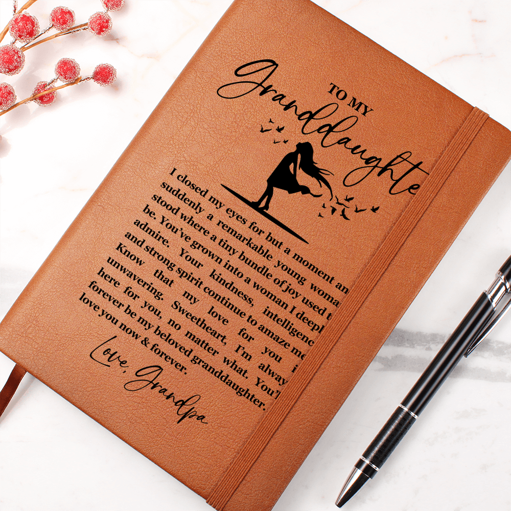I Closed My Eyes Granddaughter Journal, Sentimental Keepsake Gift for Granddaughter, Graduation Birthday Wedding Day Gift Proud Grandfather