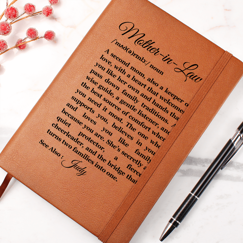Leather Journal Gift for Mother In Law, Birthday Gift for Her, Gift from Daughter in Law, Gift from Son in Law, Mother in Law Appreciation