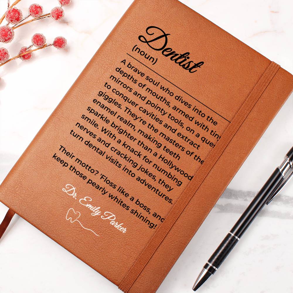 Funny Gift for Dentist, Tooth Doctor, Dentist Tools, Personalized Custom Name Notepad, Dental Journal Notebook, Dentist Definition Gift