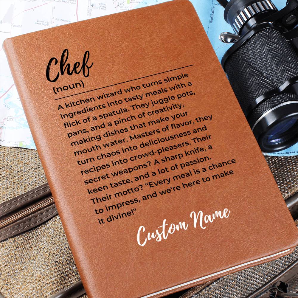 Custom name chef journal, Christmas Gift for Chefs, Kitchen wizard, Cooking Journal, Blank Recipe Book, Chef appreciation Culinary gift idea