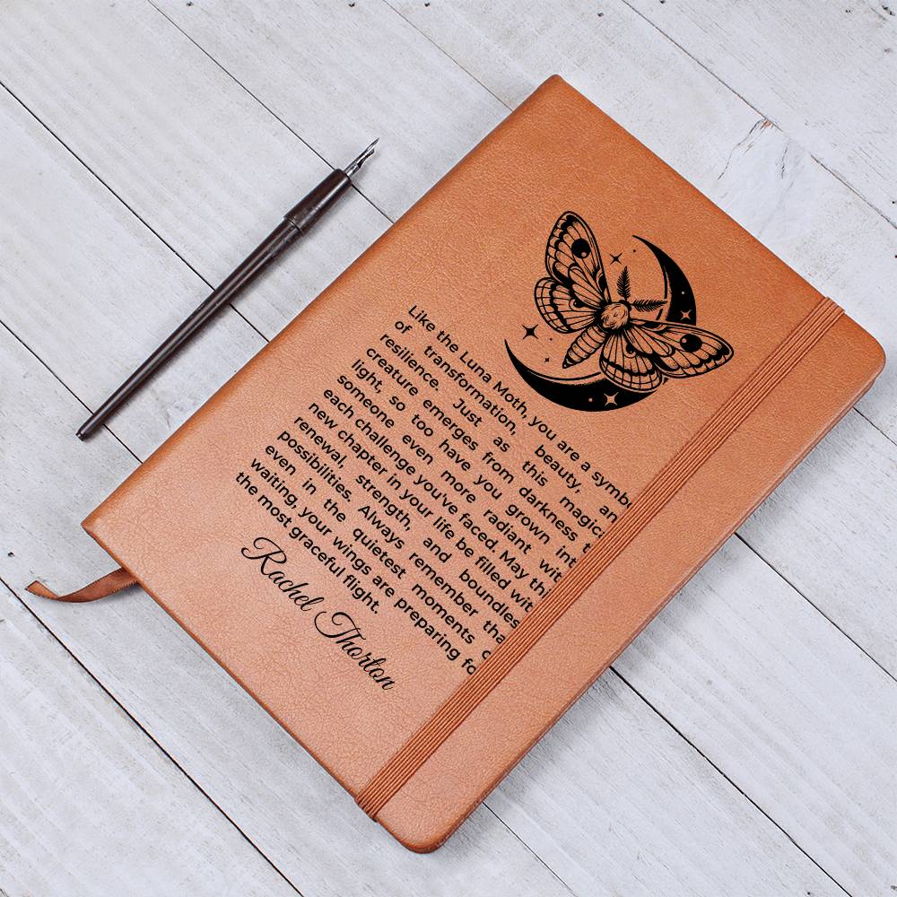 Luna Moth Leather Journal, Morpho Butterfly Diary Witchcraft Supplies Wiccan Decor book, Celestial Moon Lovers, Spell Book of Shadows