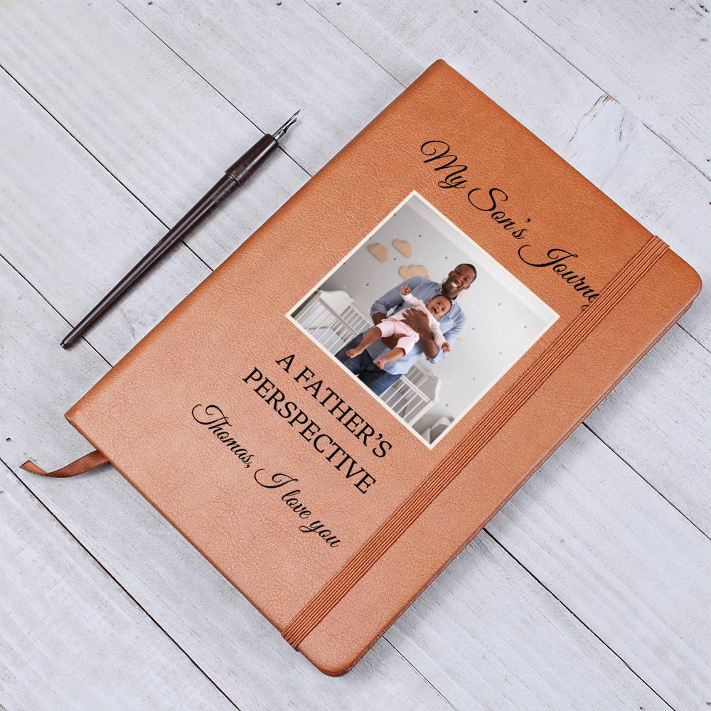 My Son's Journey Personalized Name Photo Notebook Custom Pregnancy Journal Baby Shower Gift for New Mom & Dad Boy Memory Book