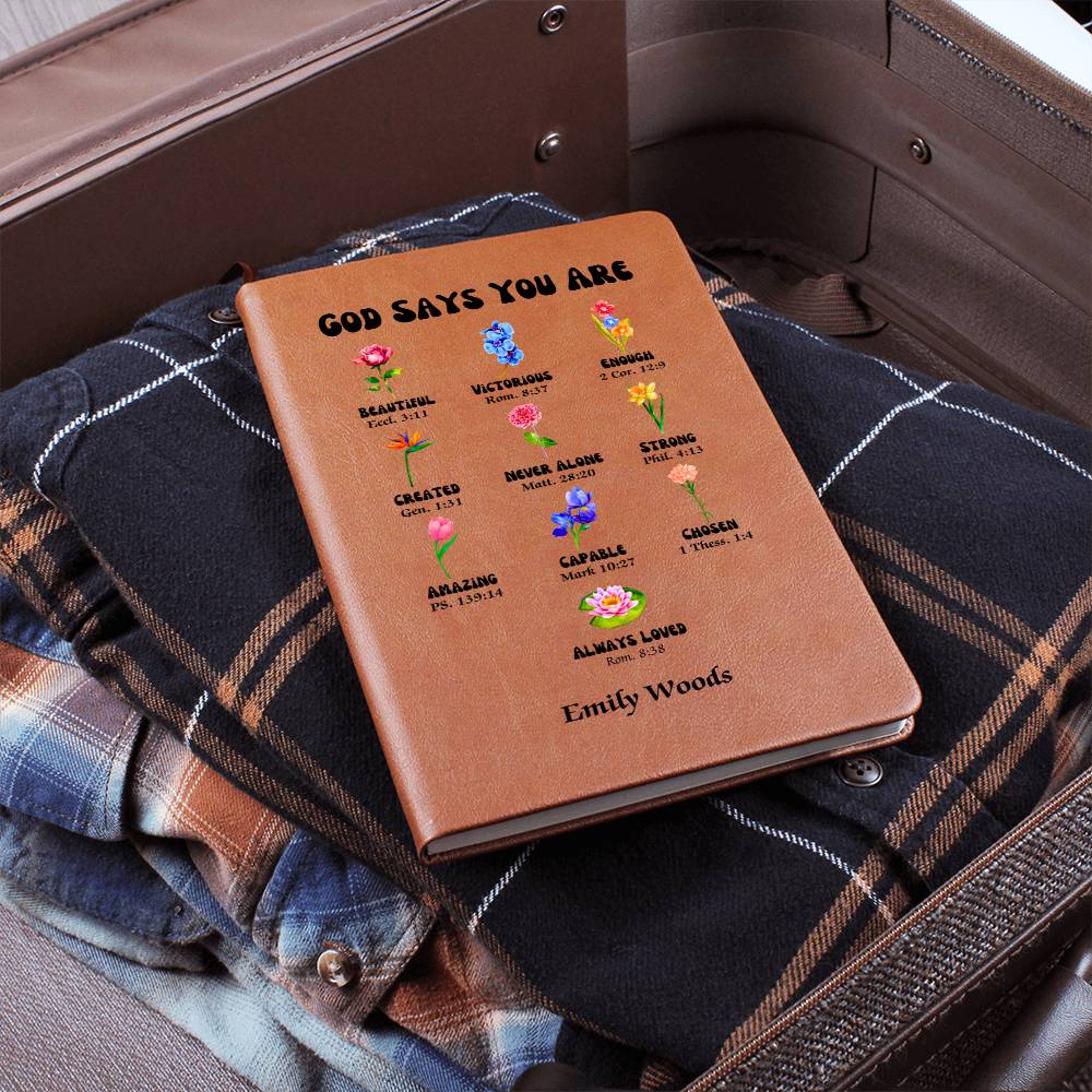 Personalised Name Prayer Journal, Positive Affirmations Journal Christian Gift Notebook for Women God Says You Are, Religious Gift for Girls