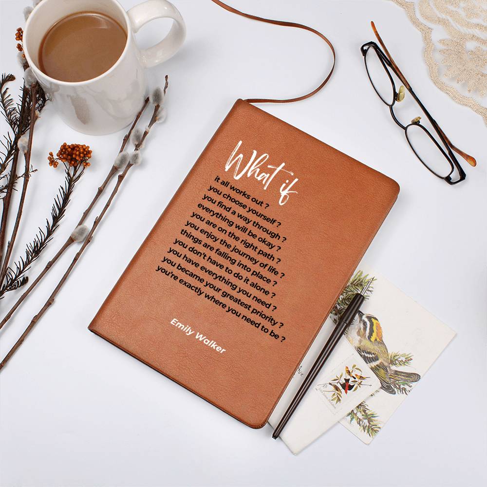 Custom Name Unigue Gift Journal What If It All Works Out Positive Affirmations Notebook Inspirational Quote Motivational Mindfulness Diary