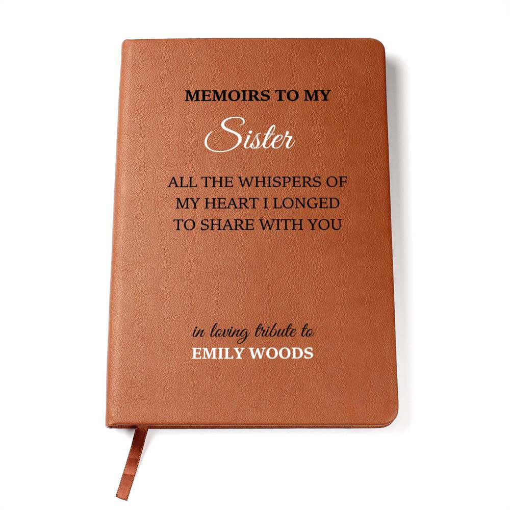 Loss of Sister Gift, Sister Sympathy Gift, Memoirs to My Sister Memorial Journal, Loss of Sister, Sister in Heaven Memorial Grief Journal