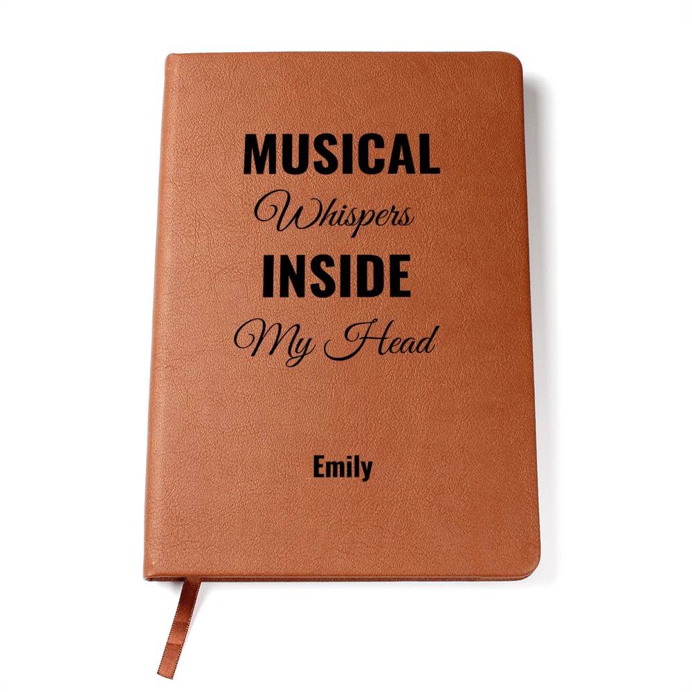 Musical Whispers Inside My Head Custom Name Journal, Song Lyrics Writer Gift, Personalized Song Writing Music Notebook, Musicians Lyric Gift