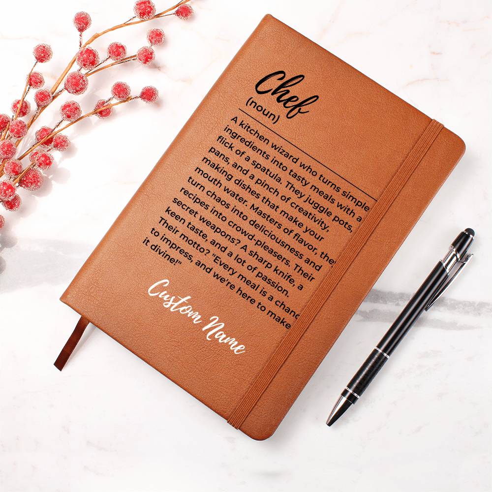 Custom name chef journal, Christmas Gift for Chefs, Kitchen wizard, Cooking Journal, Blank Recipe Book, Chef appreciation Culinary gift idea