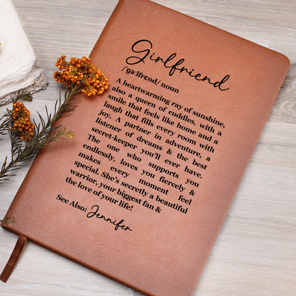 Sentimental Girlfriend Birthday gift from Boyfriend, Custom Leather Journal, Girlfriend Appreciation, Valentine's Day Gift for Girlfriend