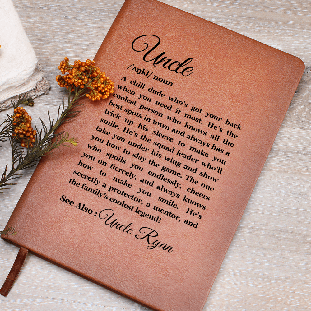 Personalized Uncle Leather Journal, Uncle Appreciation Gift, Birthday Gift for Uncle, Heartfelt Keepsake, Gift from Nephew, Gift from Niece