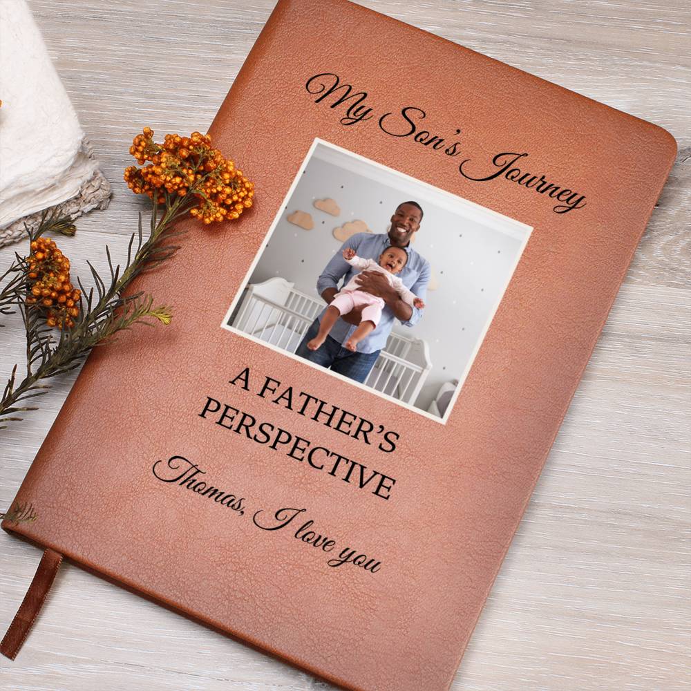 My Son's Journey Personalized Name Photo Notebook Custom Pregnancy Journal Baby Shower Gift for New Mom & Dad Boy Memory Book