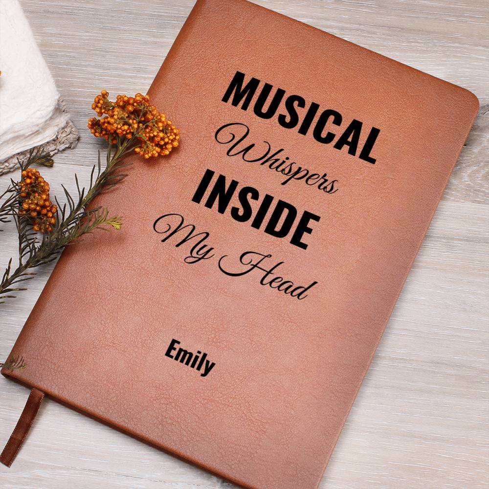 Musical Whispers Inside My Head Custom Name Journal, Song Lyrics Writer Gift, Personalized Song Writing Music Notebook, Musicians Lyric Gift