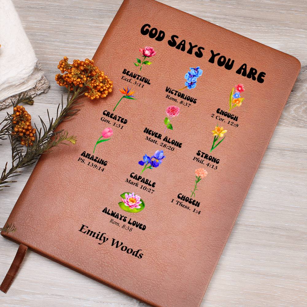 Personalised Name Prayer Journal, Positive Affirmations Journal Christian Gift Notebook for Women God Says You Are, Religious Gift for Girls