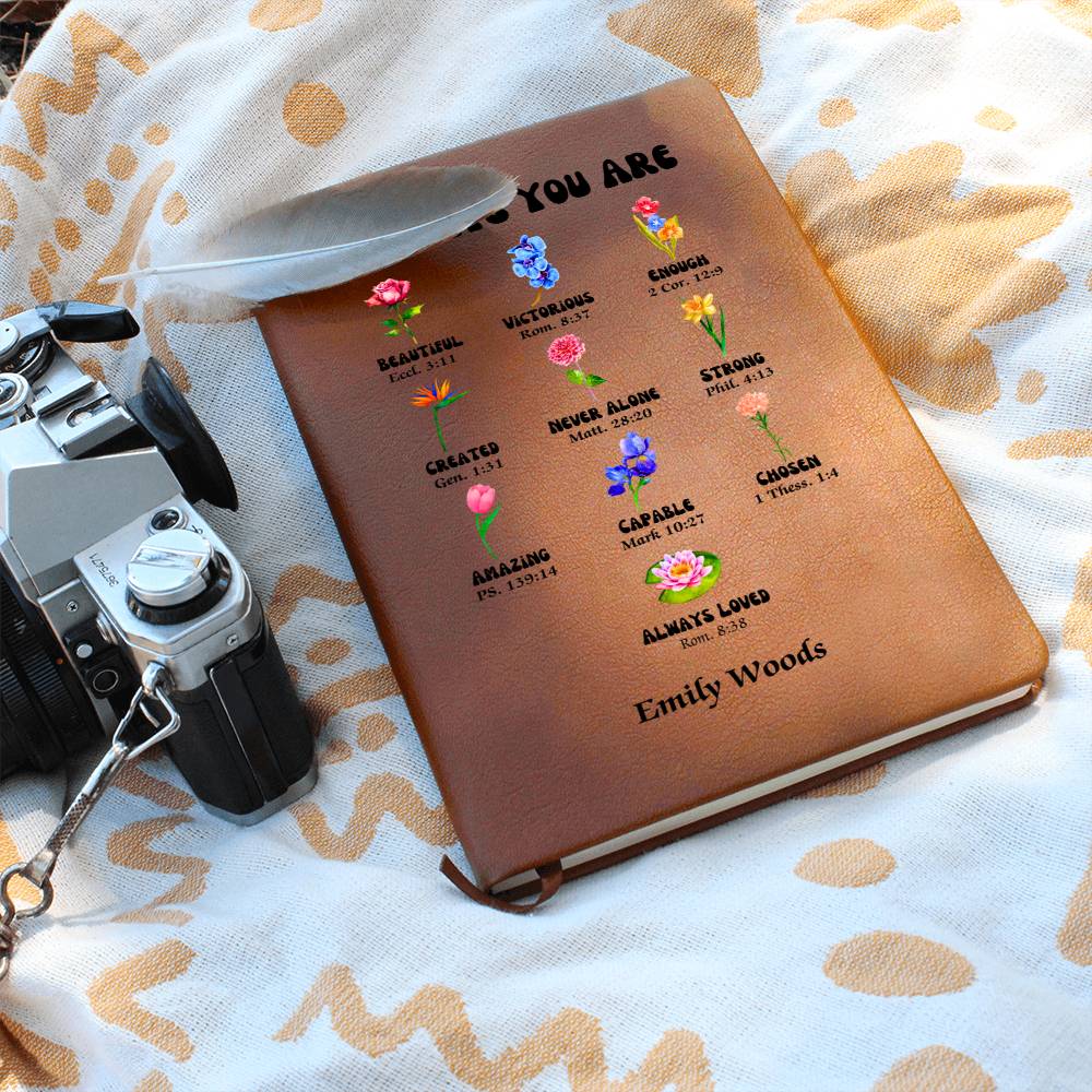 Personalised Name Prayer Journal, Positive Affirmations Journal Christian Gift Notebook for Women God Says You Are, Religious Gift for Girls