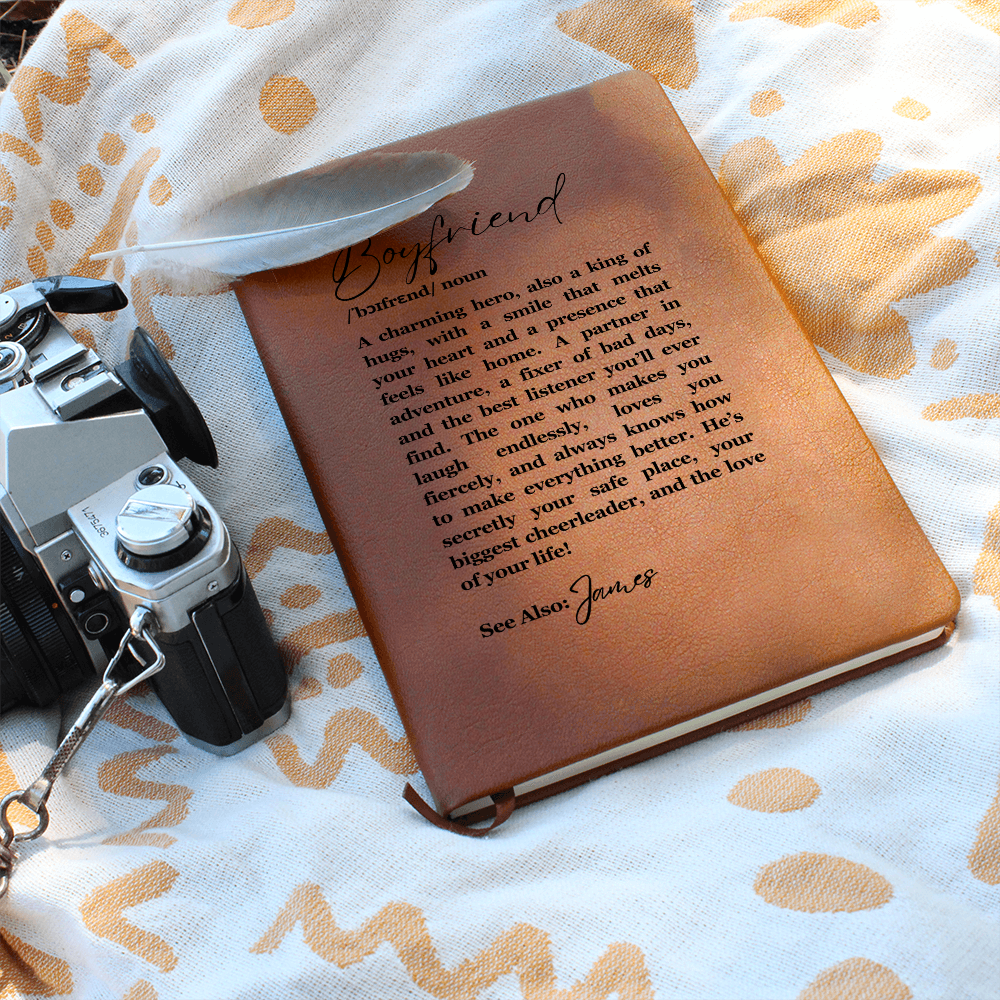 Sentimental Boyfriend Birthday gift from Girlfriend, Custom Leather Journal, Boyfriend Appreciation, Valentine's Day Gift for Boyfriend