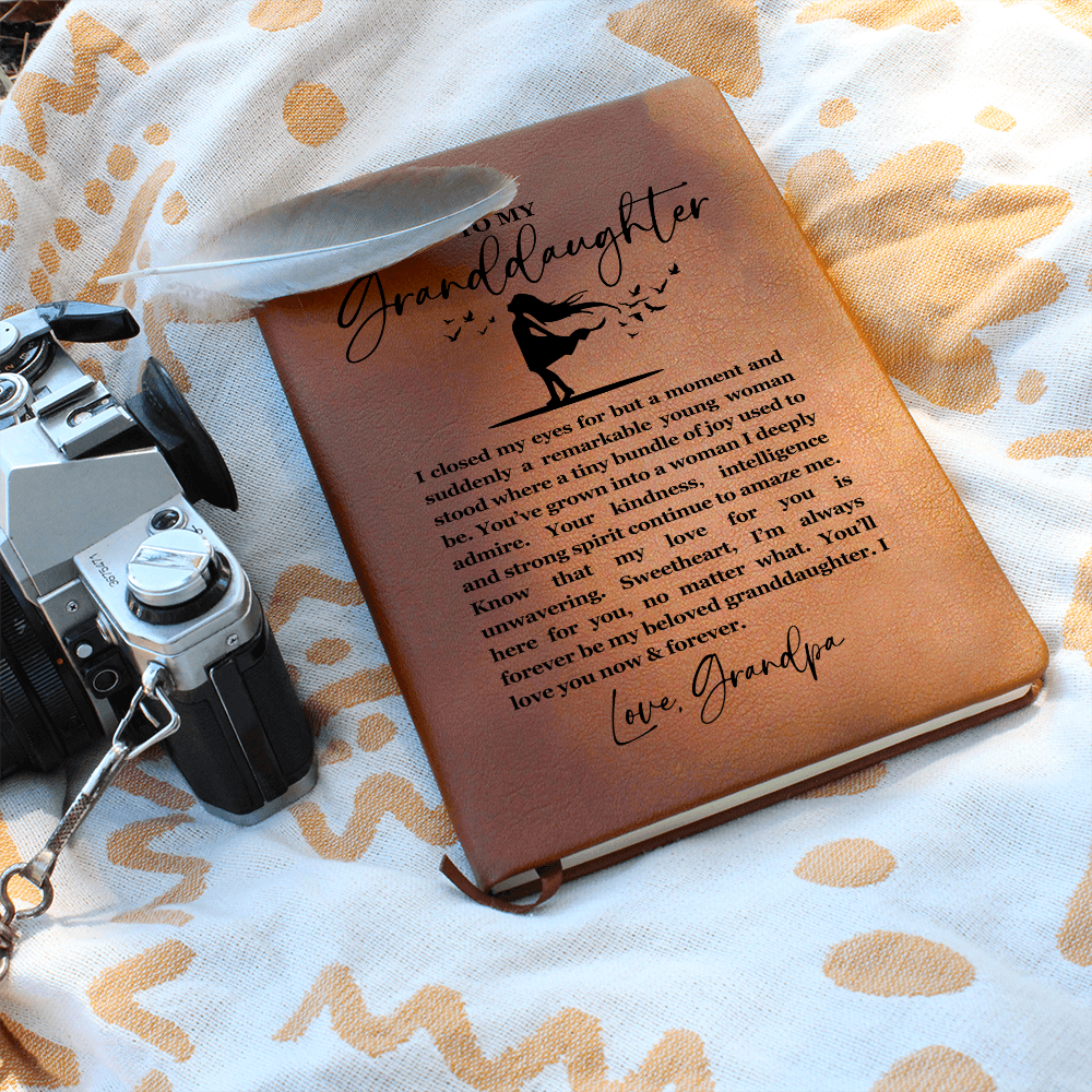 I Closed My Eyes Granddaughter Journal, Sentimental Keepsake Gift for Granddaughter, Graduation Birthday Wedding Day Gift Proud Grandfather