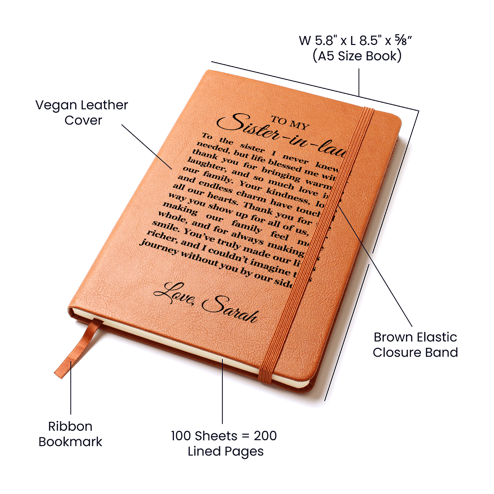 Birthday Gift for Sister in Law, Heartfelt Keepsake, Sister in law Journal, Sister in Law Appreciation, Thoughtful Sentimental Gift for Her