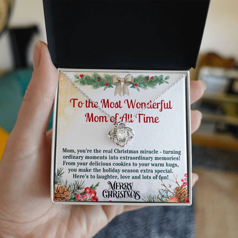 Christmas Gift Necklace For Mom - Gift For Mom - Merry Christmas Mom Necklace - Mother Christmas Necklace With Message Card - Mom Gift