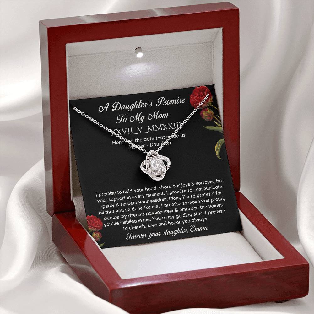 Personalised Roman Numeral Names Message Necklace Gift for Mom, Valentines Day Custom Gift, Mother's Day Gift To my Mom from Daughter