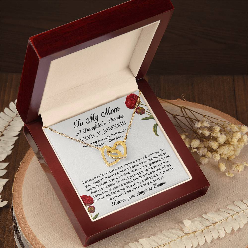Personalised Roman Numeral Names Message Necklace Gift for Mom, Valentines Day Custom Gift, Mother's Day Gift To my Mom from Daughter