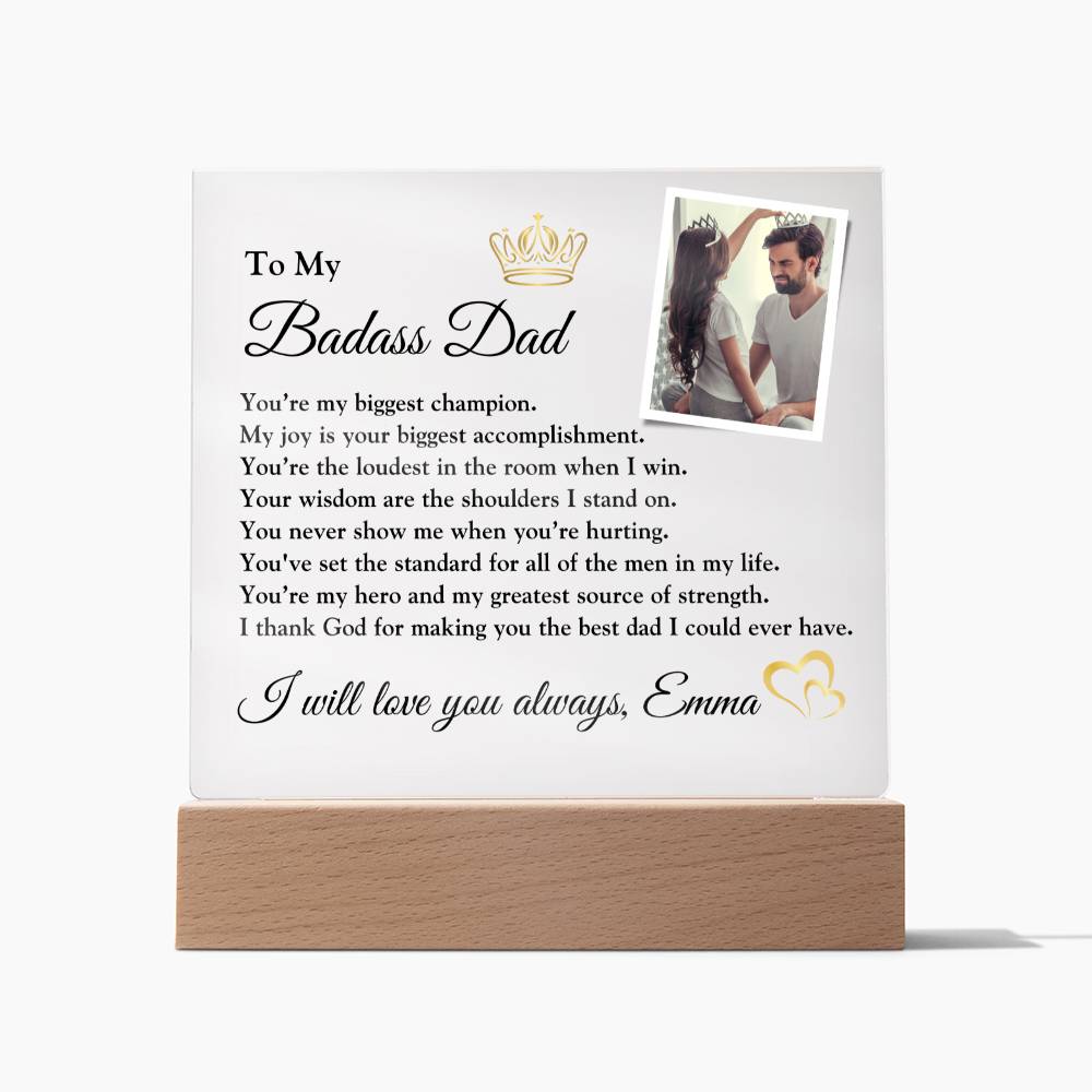 Fathers Day Gifts, Gift for Dad from Daughter, Acrylic Plaque, Sentimental Gift for Dad, To My Dad, Gifts for Him, Custom Name Photo Gift