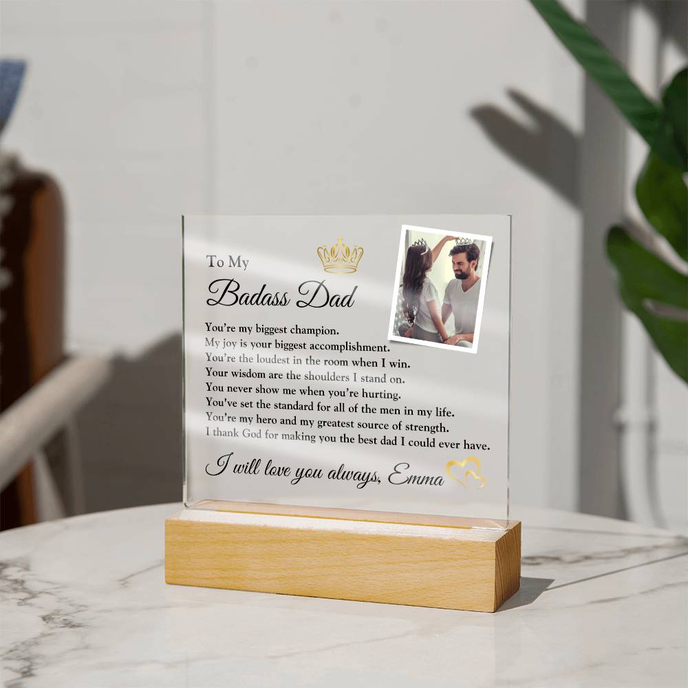 Fathers Day Gifts, Gift for Dad from Daughter, Acrylic Plaque, Sentimental Gift for Dad, To My Dad, Gifts for Him, Custom Name Photo Gift