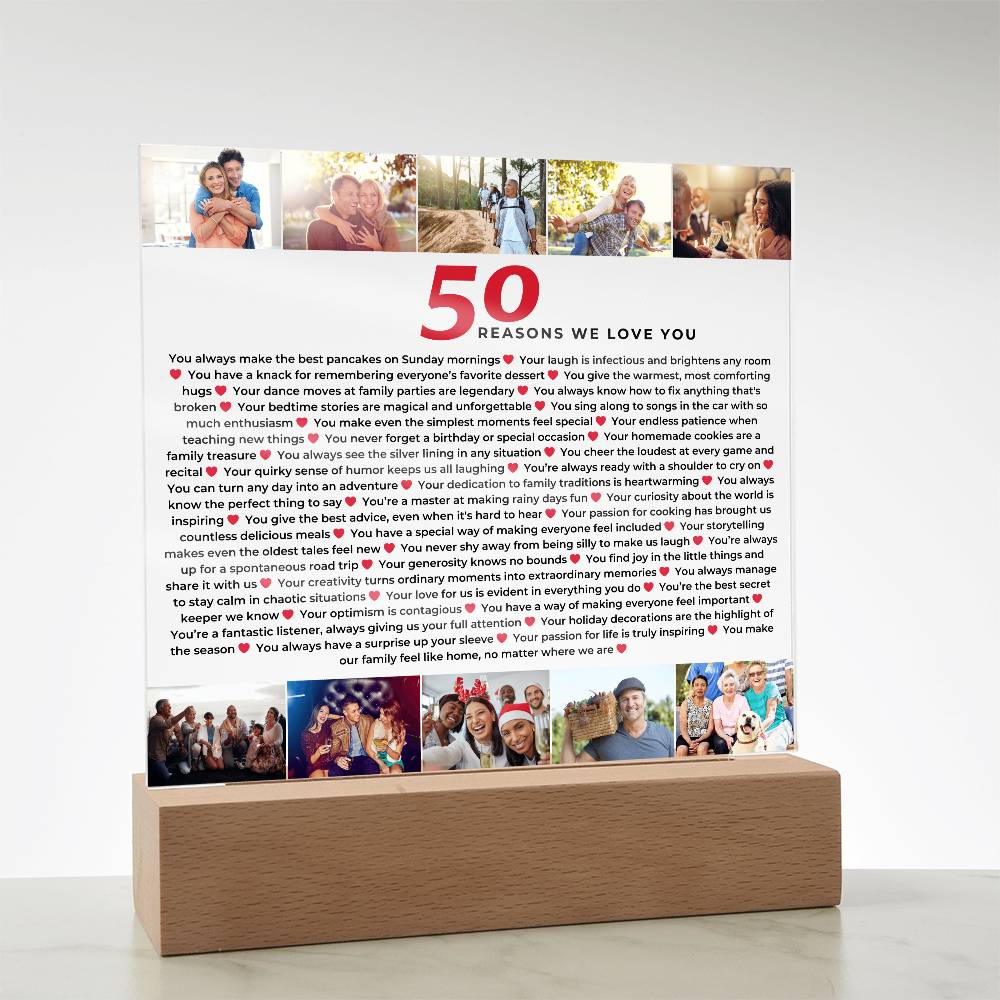 50 Reasons We Love You | 50th Birthday Gift | Custom Gift | 50th Birthday Gifts For Women | 50th Birthday Gifts For Men | Thoughtful Gift