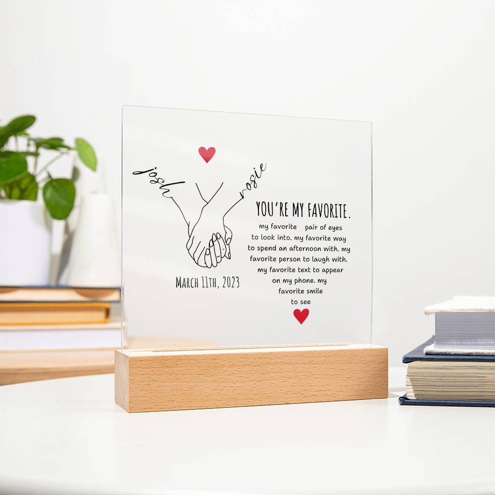 Personalized Couple Acrylic Plaque, Hand Holding Line Art Custom Valentine Gifts, Couple Anniversary Birthday Home Decor, Gift For Him & Her
