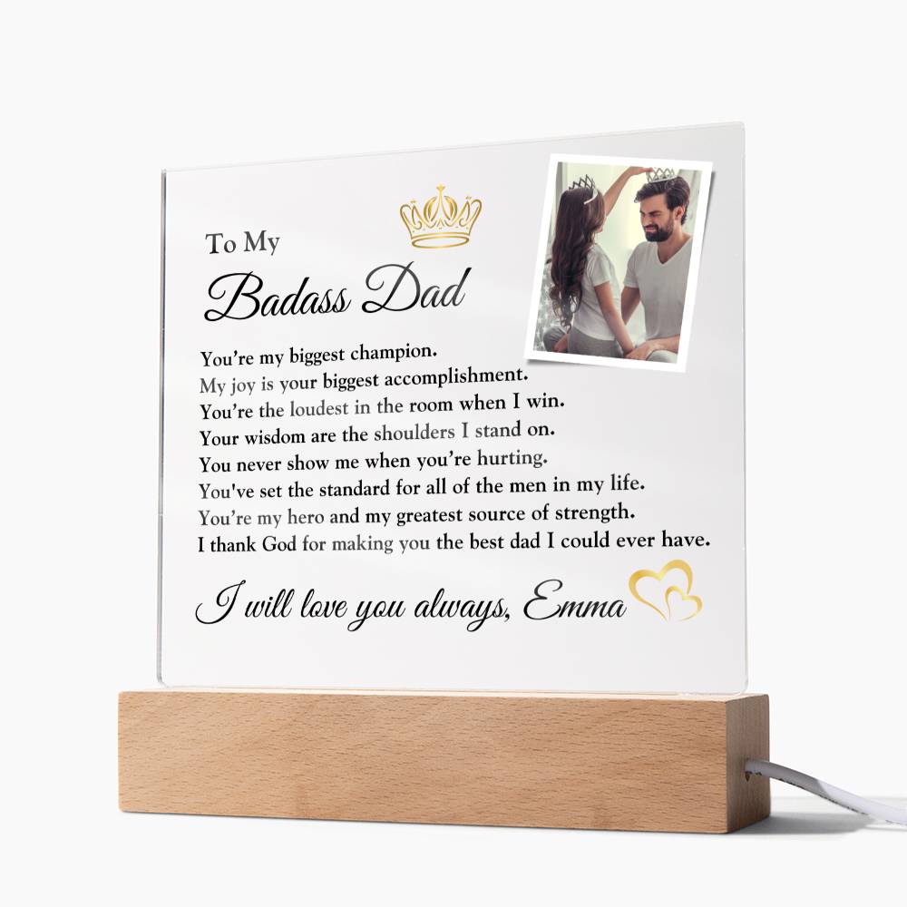 Fathers Day Gifts, Gift for Dad from Daughter, Acrylic Plaque, Sentimental Gift for Dad, To My Dad, Gifts for Him, Custom Name Photo Gift
