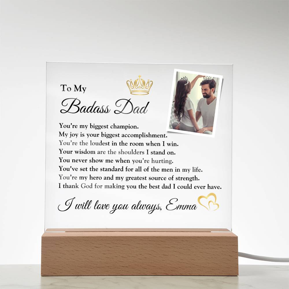 Fathers Day Gifts, Gift for Dad from Daughter, Acrylic Plaque, Sentimental Gift for Dad, To My Dad, Gifts for Him, Custom Name Photo Gift