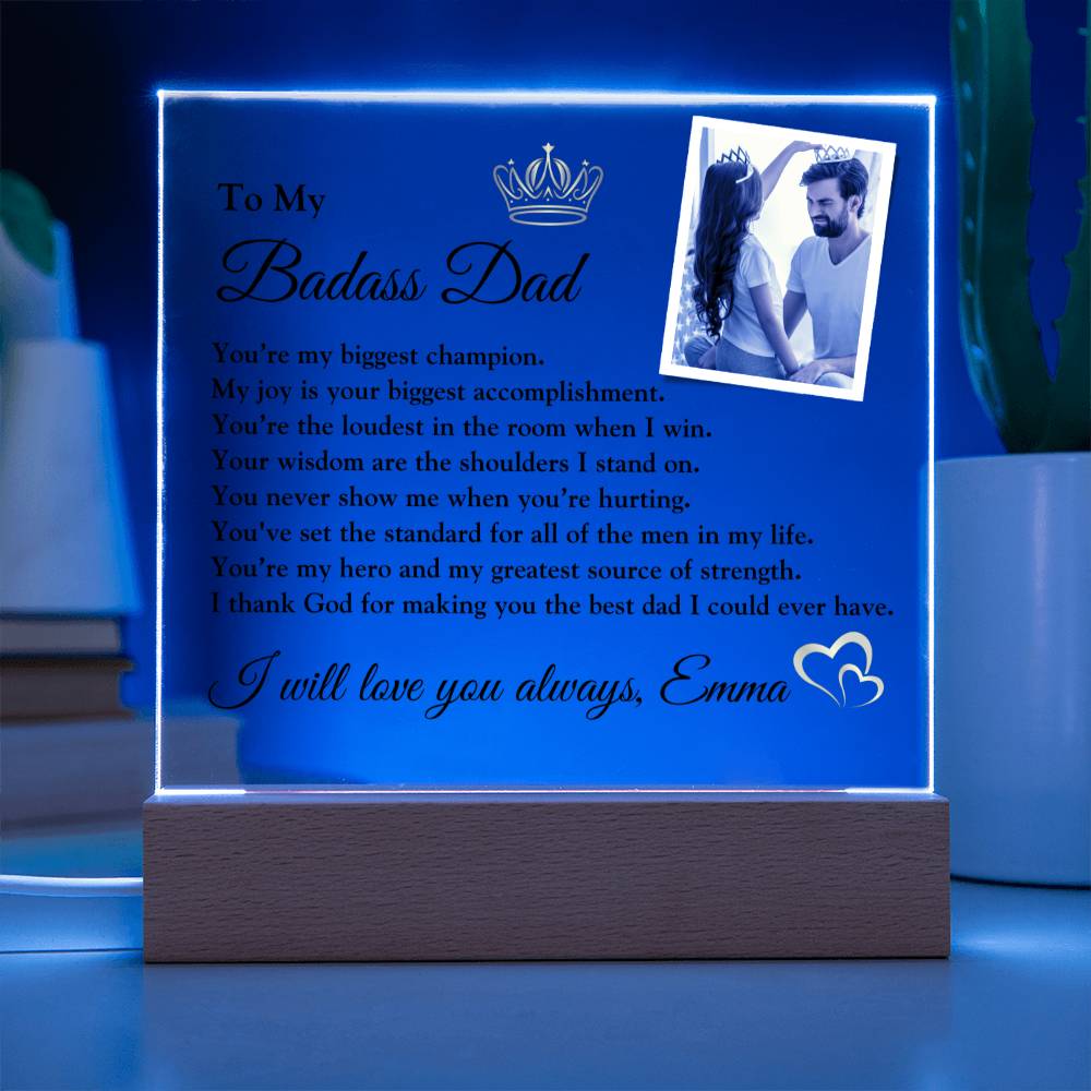 Fathers Day Gifts, Gift for Dad from Daughter, Acrylic Plaque, Sentimental Gift for Dad, To My Dad, Gifts for Him, Custom Name Photo Gift