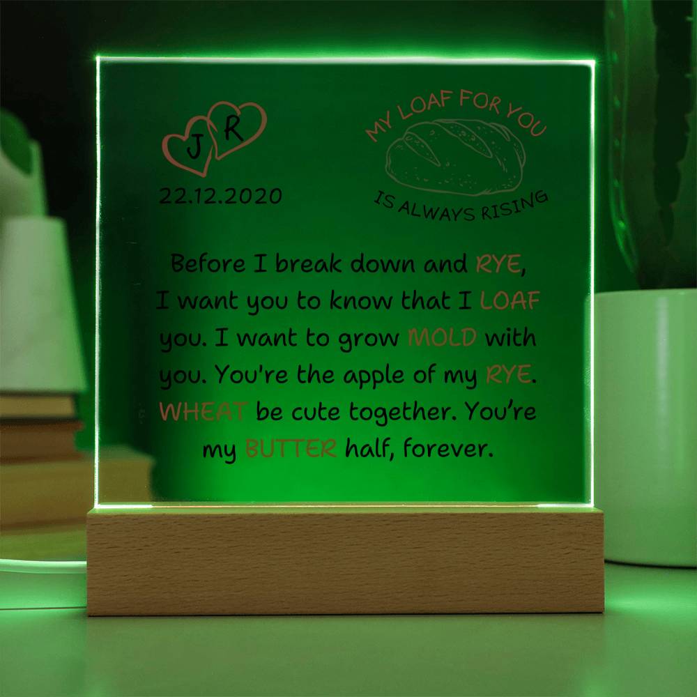 Sourdough Love Anniversary Plaque, Custom Couple Initials Date, Homesteader Homesteading Gifts, Homemaker Bread Baking Gift for Partner