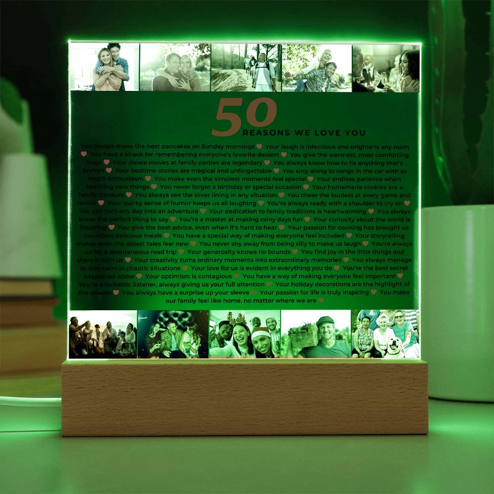 50 Reasons We Love You | 50th Birthday Gift | Custom Gift | 50th Birthday Gifts For Women | 50th Birthday Gifts For Men | Thoughtful Gift